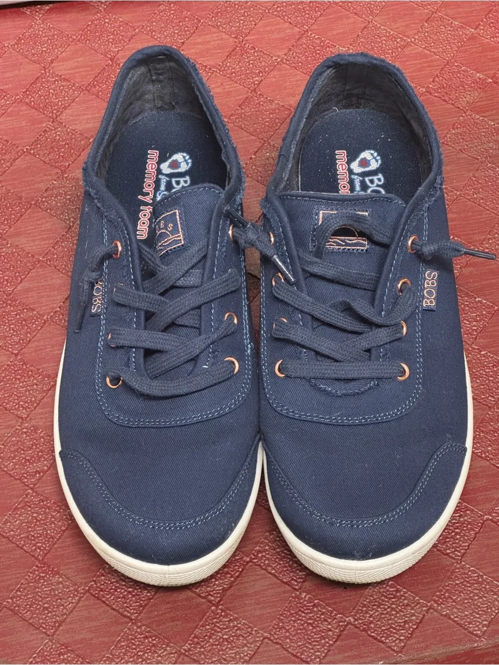 Skechers BOBS B Cute Navy Canvas Lace-Up Sneakers – Women’s Size 10 Comfort Y2K